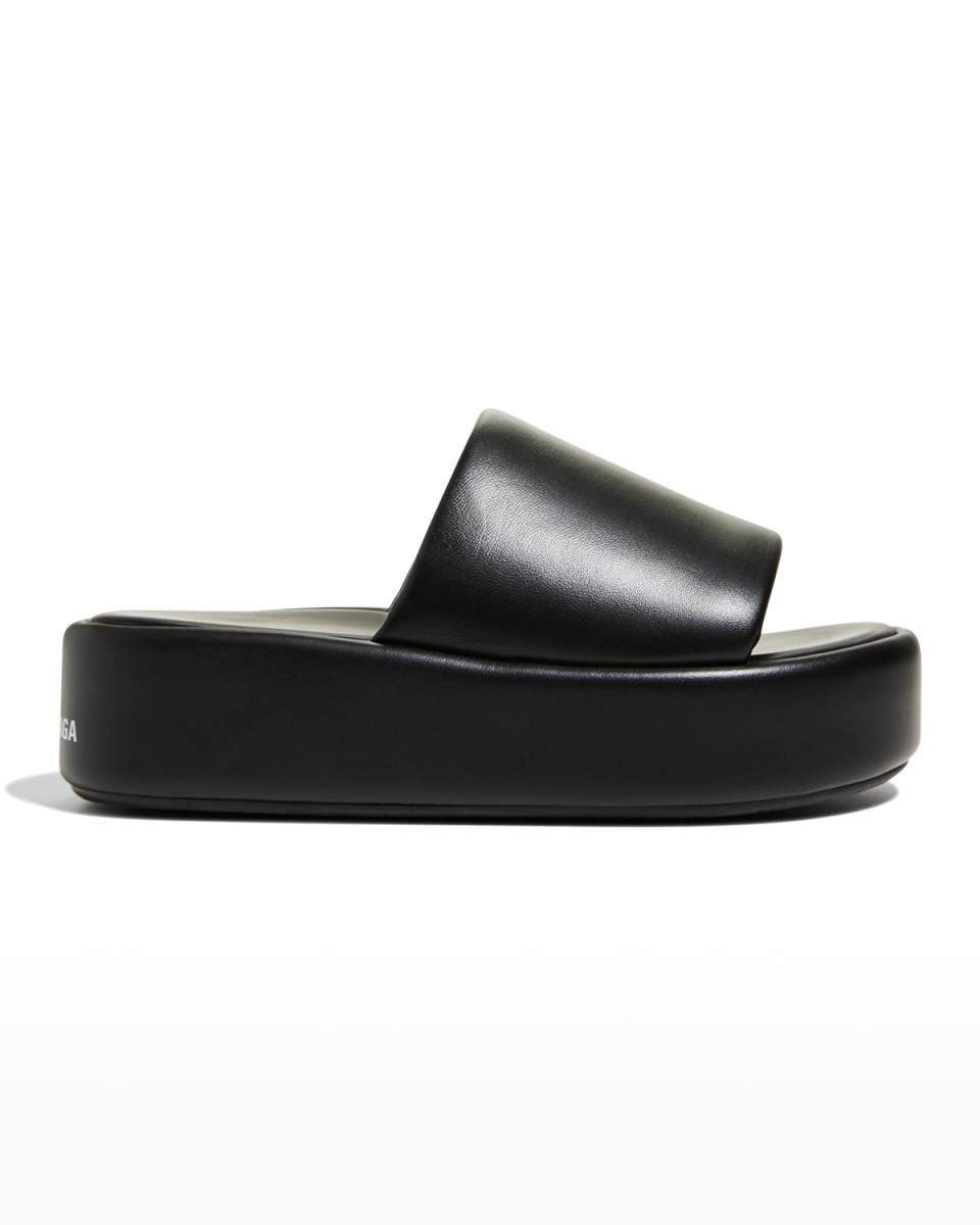 Rise Lambskin Slide Platform Sandals